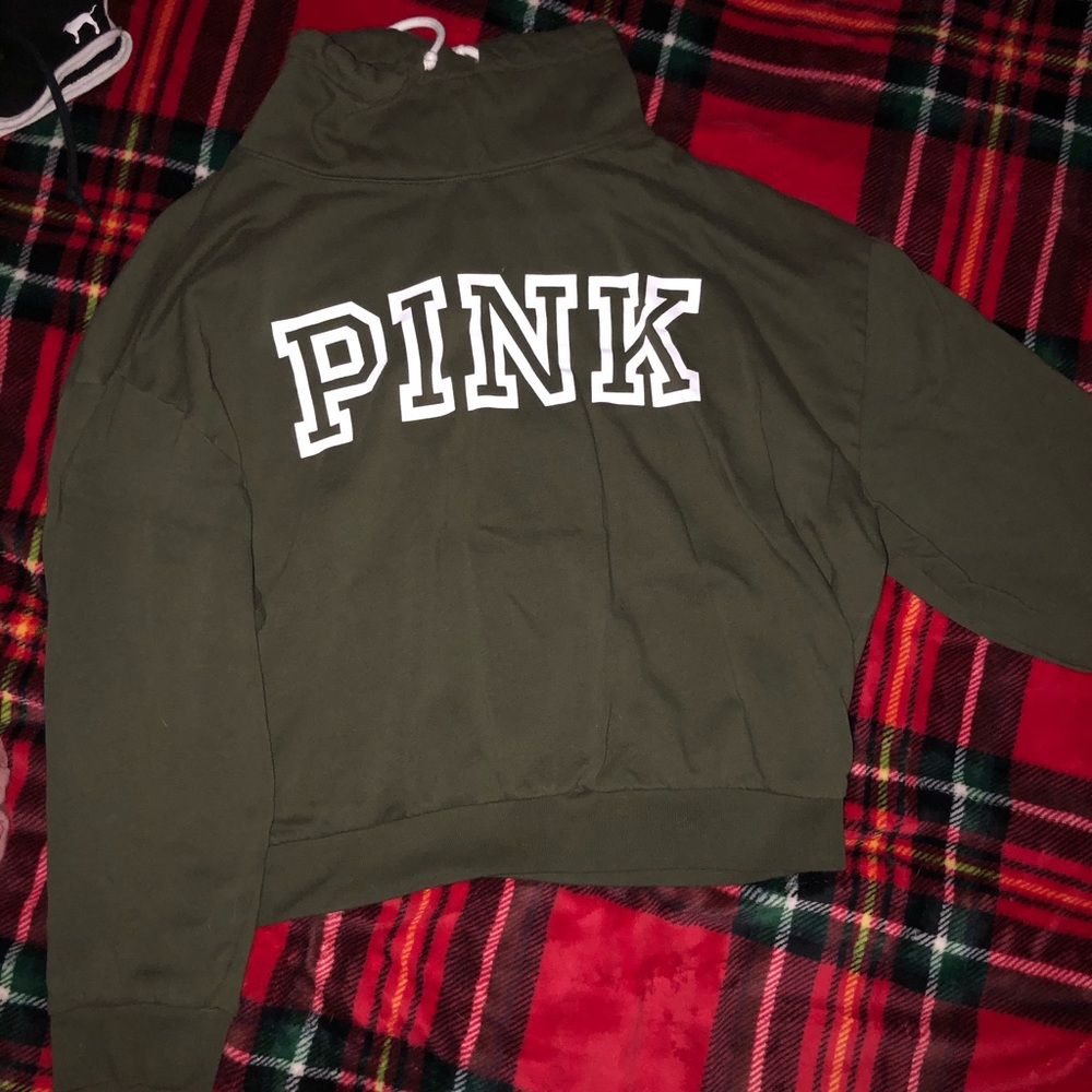 Olive green PINK hoodie